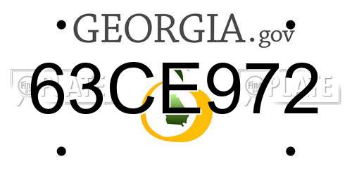 63CE972 Georgia License Plate