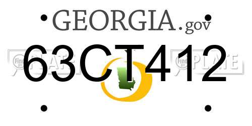 63CT412 Georgia License Plate