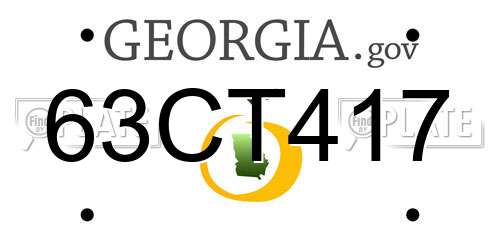 63CT417 Georgia License Plate