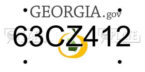 63CZ412 Georgia License Plate