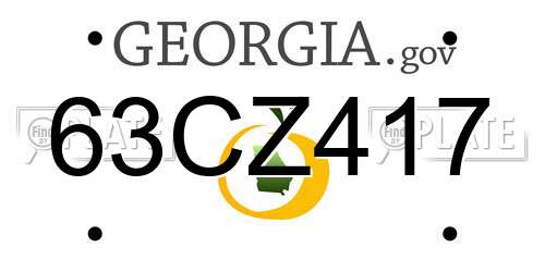63CZ417 Georgia License Plate