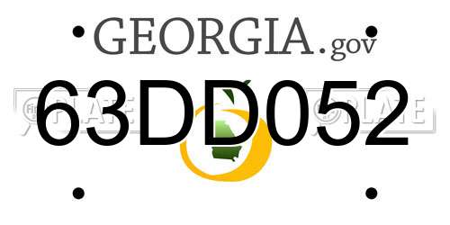 63DD052 Georgia License Plate