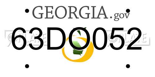 63DO052 Georgia License Plate