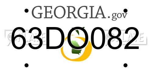 63DO082 Georgia License Plate