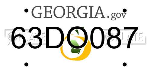 63DO087 Georgia License Plate