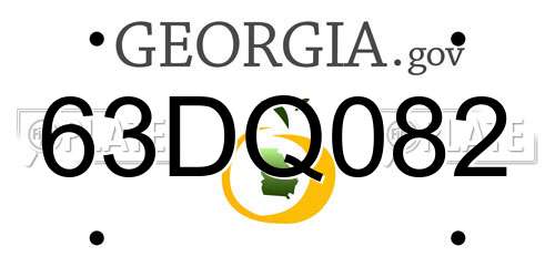 63DQ082 Georgia License Plate