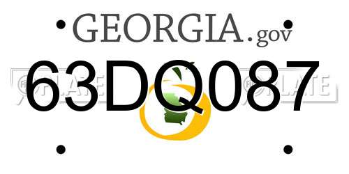 63DQ087 Georgia License Plate