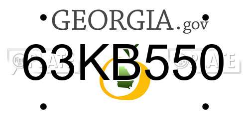 63KB550 Georgia License Plate