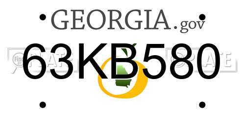 63KB580 Georgia License Plate