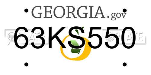 63KS550 Georgia License Plate