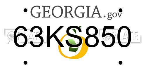63KS850 Georgia License Plate