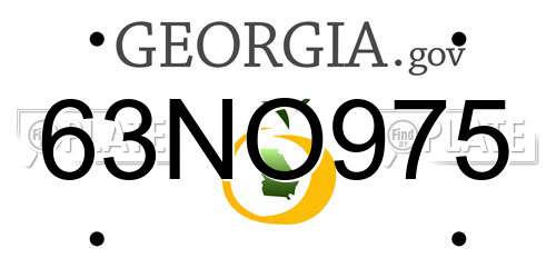 63NO975 Georgia License Plate