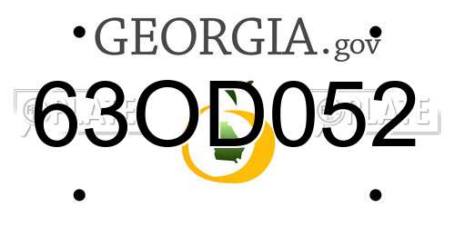 63OD052 Georgia License Plate