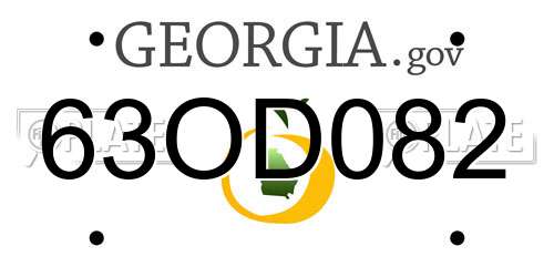 63OD082 Georgia License Plate