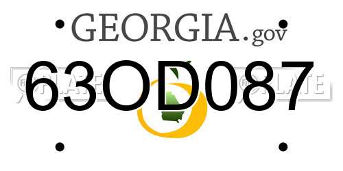 63OD087 Georgia License Plate