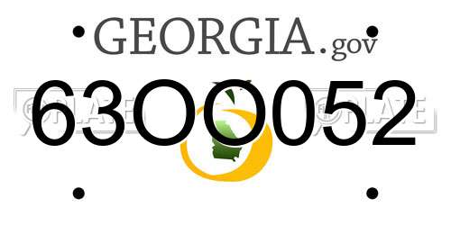 63OO052 Georgia License Plate