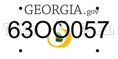 63OO057 Georgia License Plate