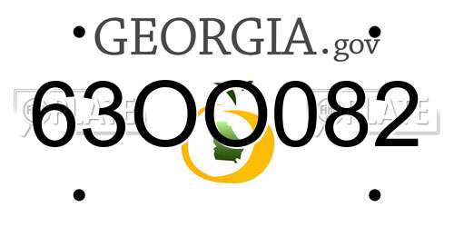 63OO082 Georgia License Plate