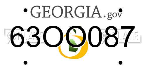 63OO087 Georgia License Plate