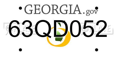 63QD052 Georgia License Plate