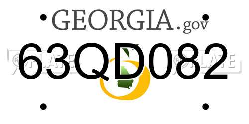 63QD082 Georgia License Plate