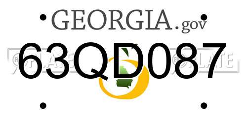 63QD087 Georgia License Plate