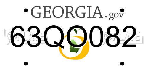 63QO082 Georgia License Plate