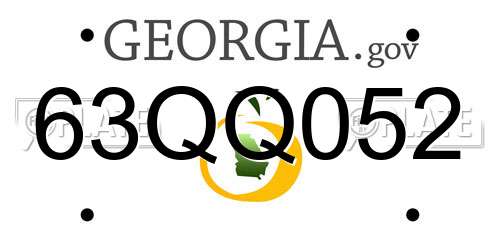 63QQ052 Georgia License Plate