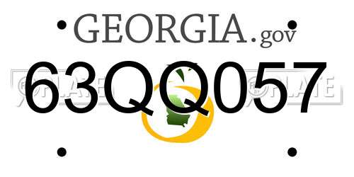 63QQ057 Georgia License Plate