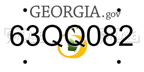 63QQ082 Georgia License Plate