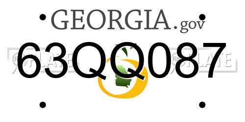 63QQ087 Georgia License Plate