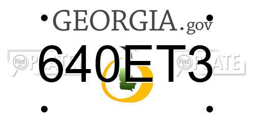 640ET3 Georgia License Plate