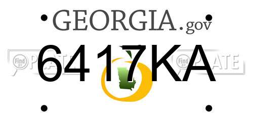 6417KA Georgia License Plate