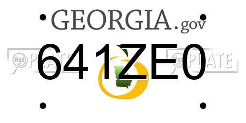 641ZE0 Georgia License Plate