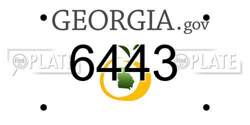 6443 Georgia License Plate