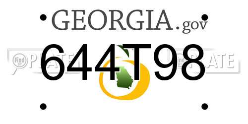 644T98 Georgia License Plate