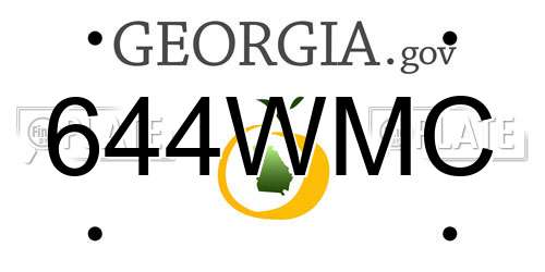 644WMC Georgia License Plate