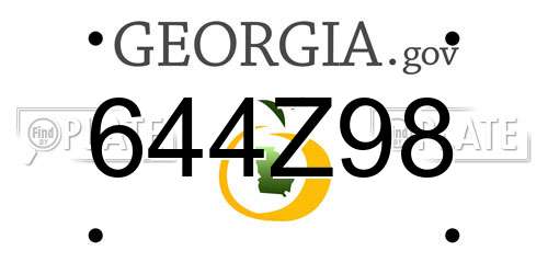 644Z98 Georgia License Plate