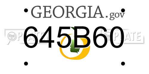 645B60 Georgia License Plate