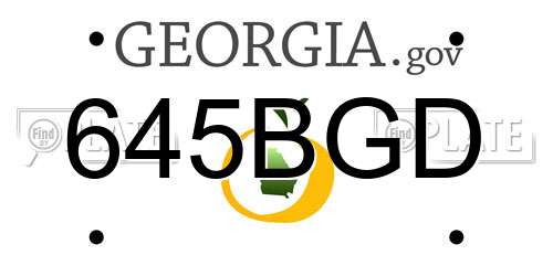 645BGD Georgia License Plate