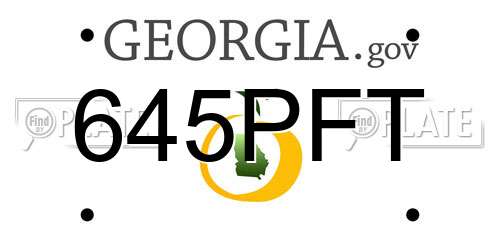 645PFT Georgia License Plate
