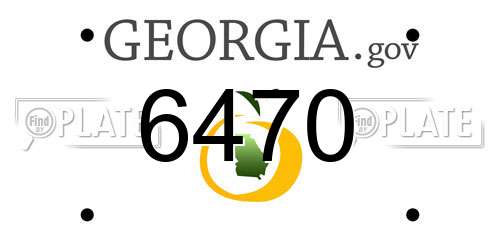 6470 Georgia License Plate
