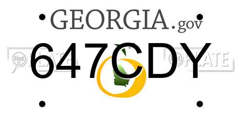 647CDY Georgia License Plate