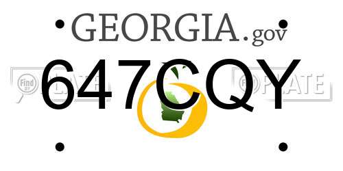 647CQY Georgia License Plate