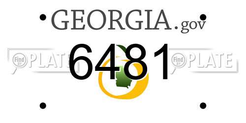 6481 Georgia License Plate