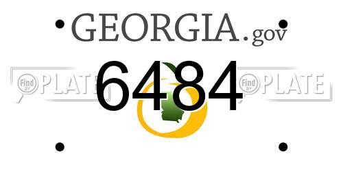 6484 Georgia License Plate