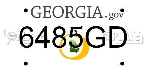 6485GD Georgia License Plate