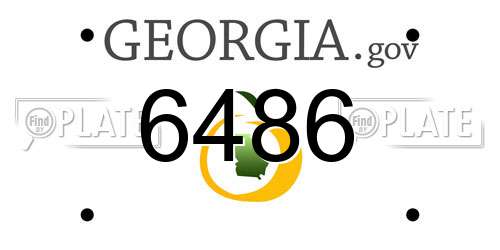 6486 Georgia License Plate