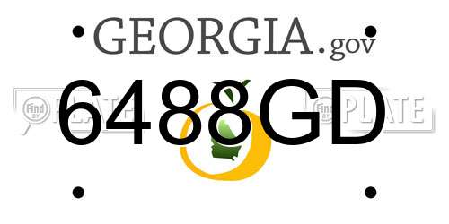 6488GD Georgia License Plate