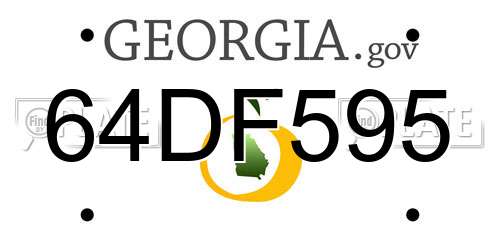 64DF595 Georgia License Plate